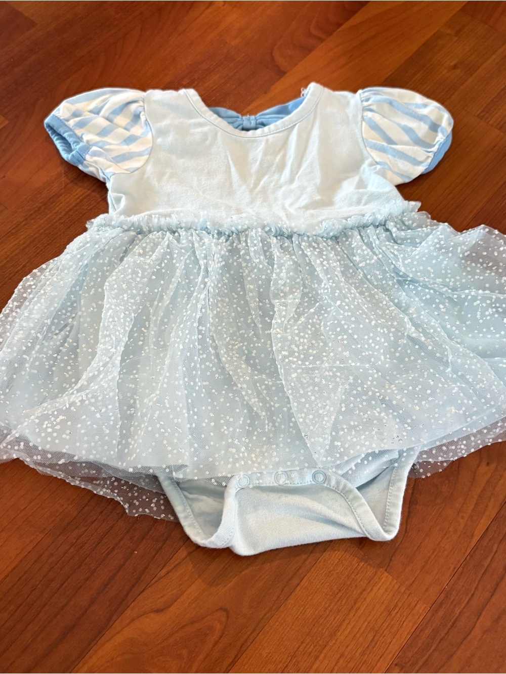 Ruffle Butts Light Blue Infant Bodysuit with Tulle Skirt